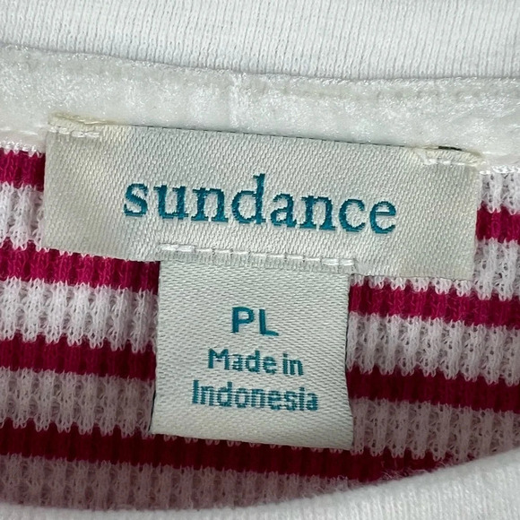 SUNDANCE Striped Thermal Long Sleeve Shirt Size Petite Large - Picture 4 of 9